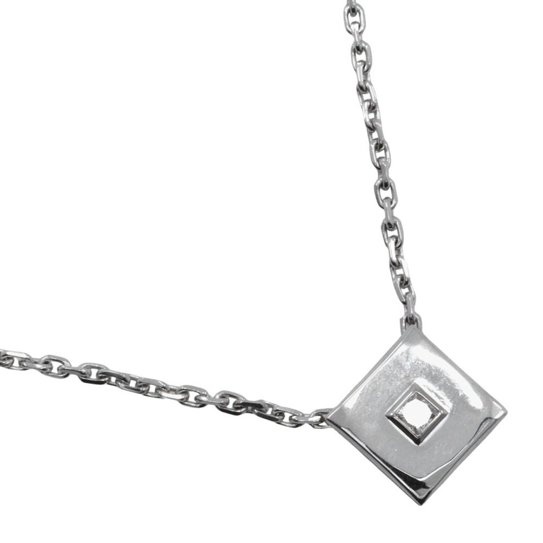 【日本直送】宝诗龙 Boucheron 方形项链 1P钻石 K18WG x 钻石 方形 约9.2g 女仕【二手】 - 项链 - 贵金属 银色