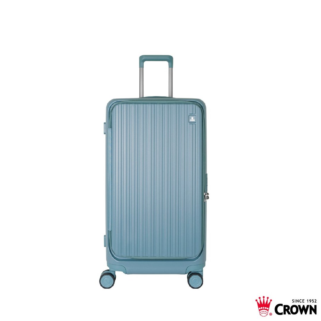 【CROWN】26寸 BOXY 前开框架胖胖拉杆箱 托运箱  鼠草绿 - 行李箱/行李箱保护套 - 塑料 绿色