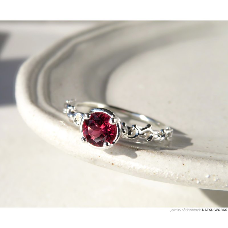 粉红碧玺戒指 / Gem and Botanical Pink Tourmaline Ring 215 - 戒指 - 宝石 红色