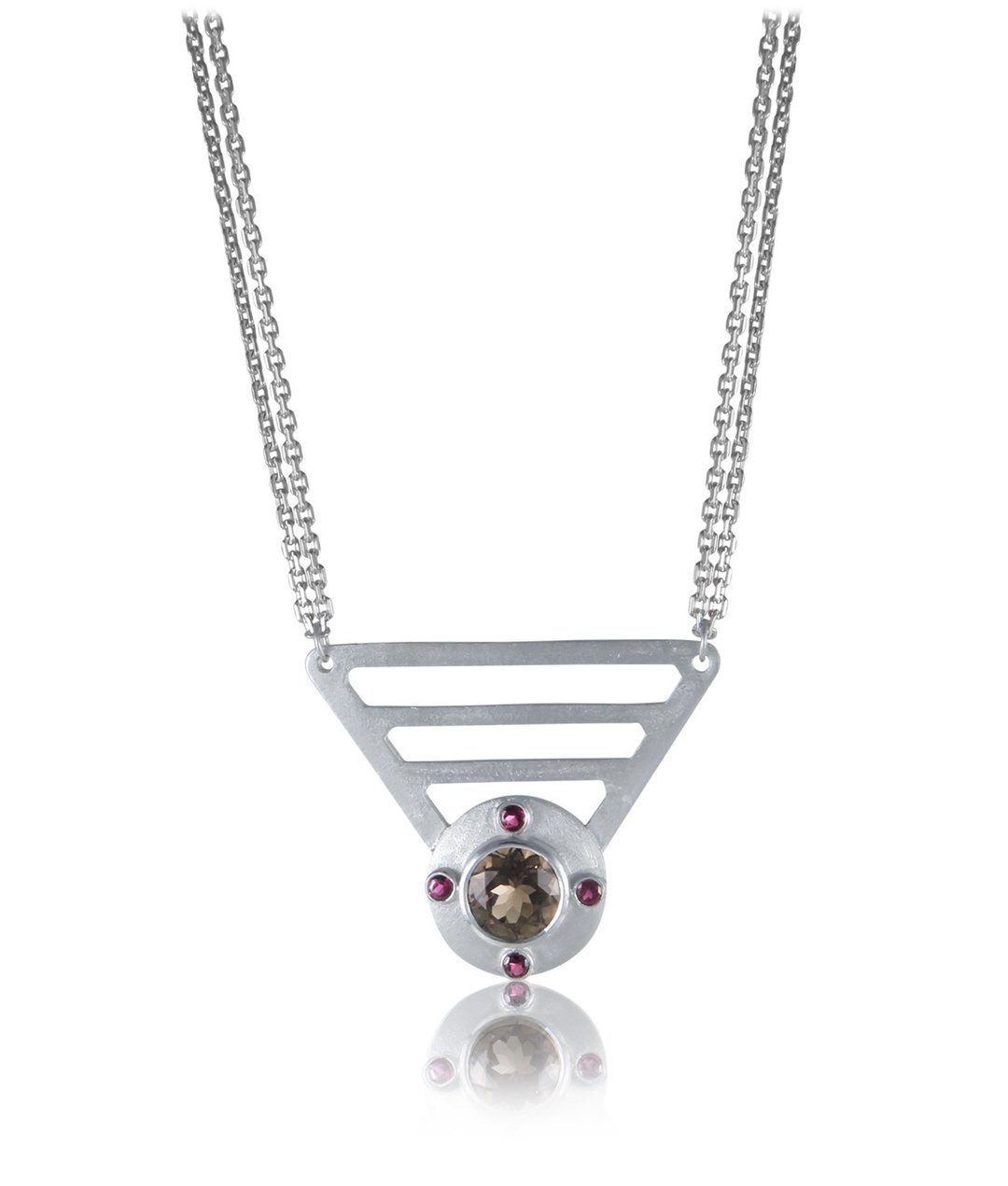 Universe Pendant Smoky Quartz - 项链 - 纯银 咖啡色