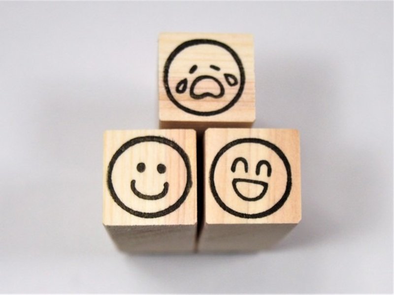 Smiley mark mood gang 3 pieces set - 印章/印台 - 橡胶 黑色