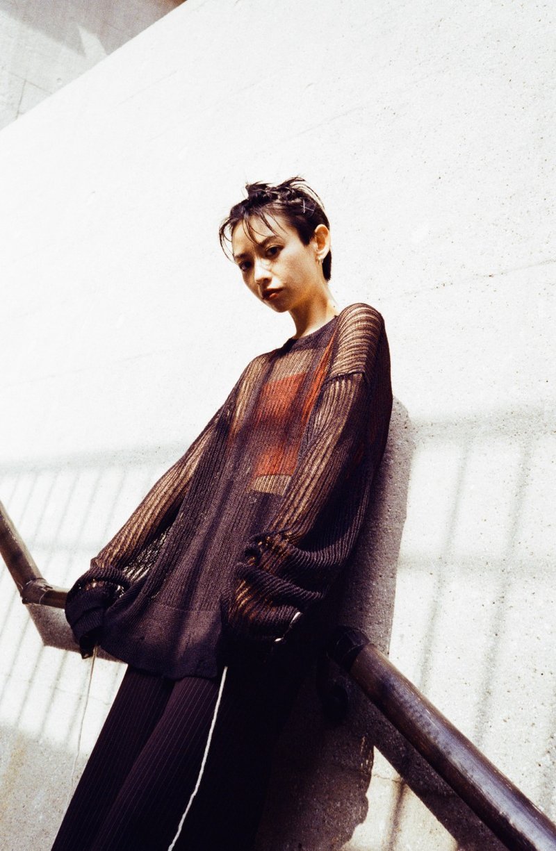 MADEINISALIE网纱长袖上衣 - 女装上衣 - 聚酯纤维 黑色