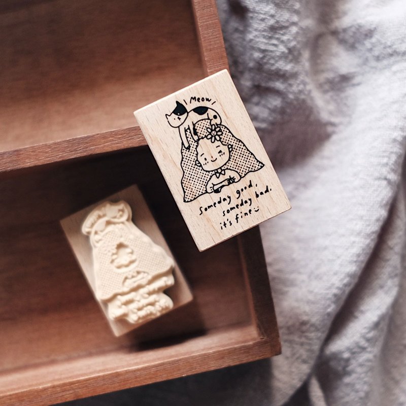 木头印章 玛丽给你呼呼 30*45mm - 印章/印台 - 木头 