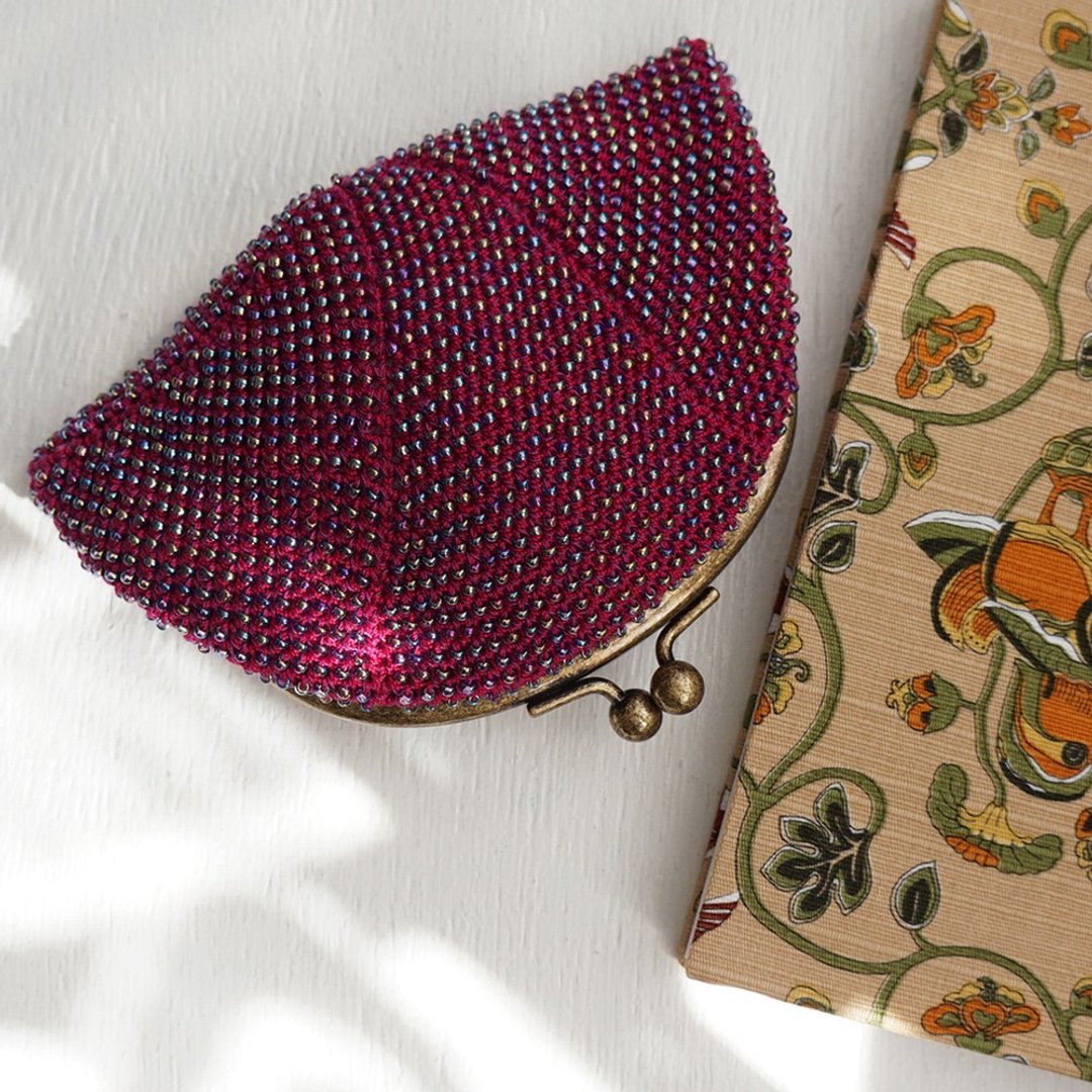Ba-ba handmade Seedbeads crochet pouch No.1786 - 零钱包 - 其他材质 紫色