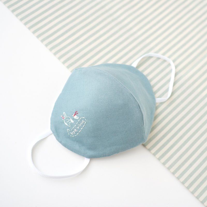 Purr mask - Handmade Mask  : Pistachio color - 口罩 - 棉．麻 绿色