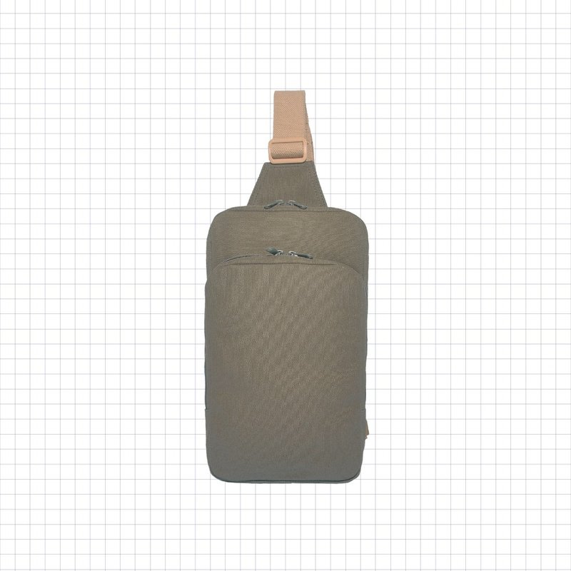 EP2 双层机能单肩包 EP2-1352-GN【 台湾原创品包包品牌】 - 侧背包/斜挎包 - 棉．麻 绿色