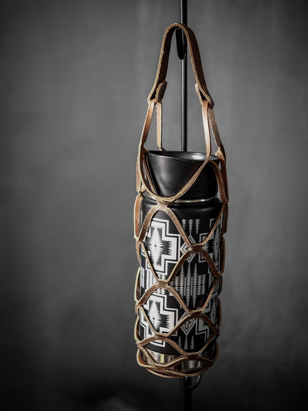 Leather Bottle Holder-皮革饮料杯提网袋-浅咖 - 其他 - 真皮 咖啡色