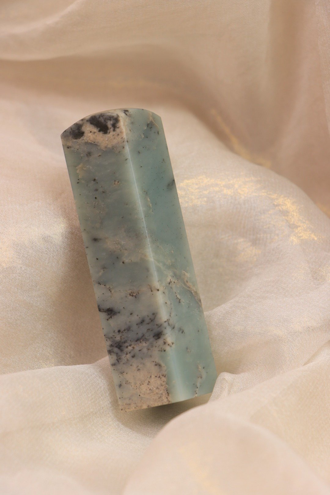 【日好手工刻印・开户宝宝姓名单章】清冰色天青石 D2 - 印章/印台 - 石头 蓝色