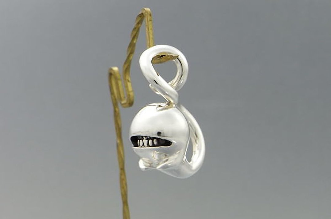 ghost anti smile_P(s_m-P.25) only pendant top without a chain 沒有銀鍊  吊墜上衣  萬聖節 幻象 - 项链 - 纯银 银色