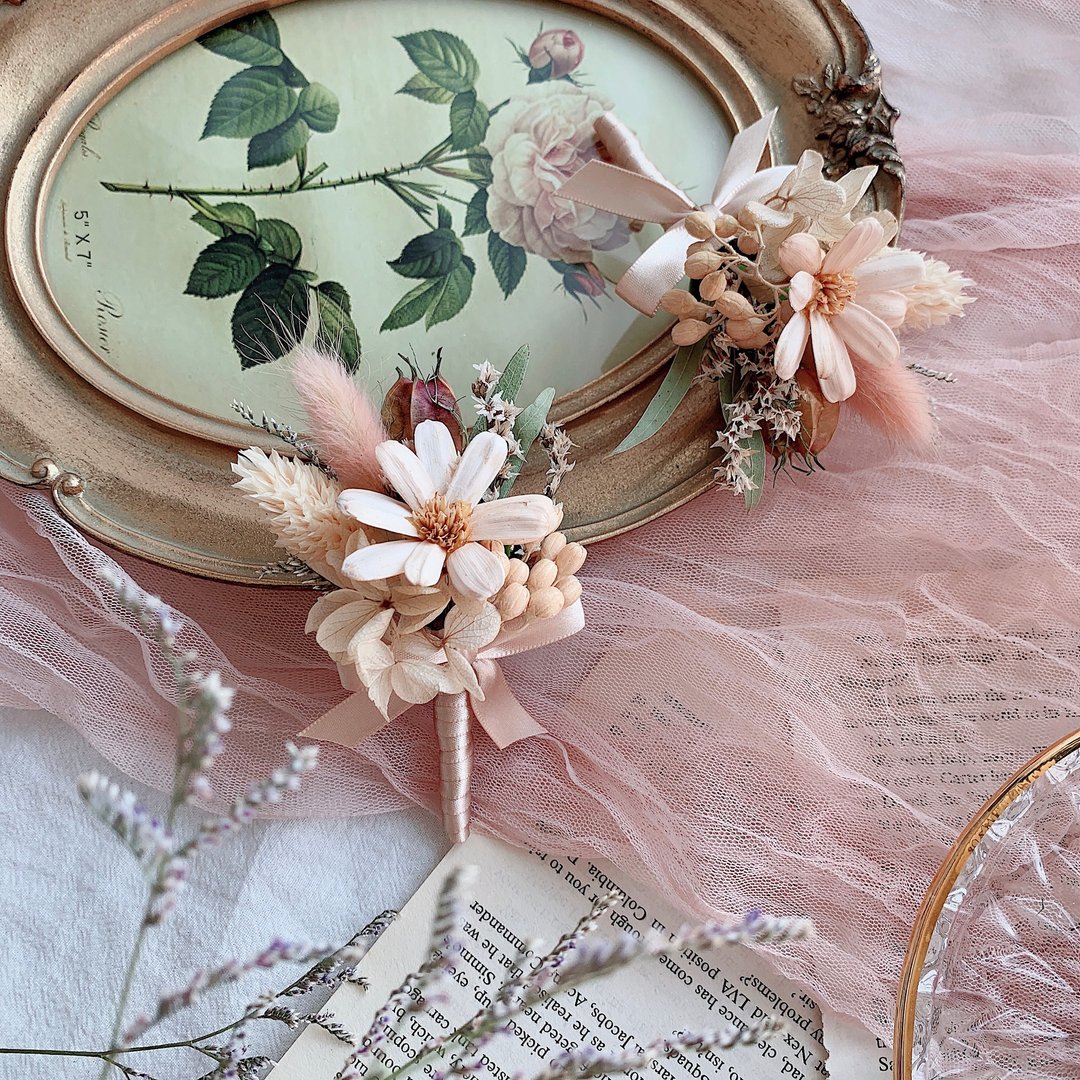 简约款干燥小胸花 花童胸花/伴郎胸花/主婚人胸花/胸花/捧花 - 干燥花/捧花 - 植物．花 