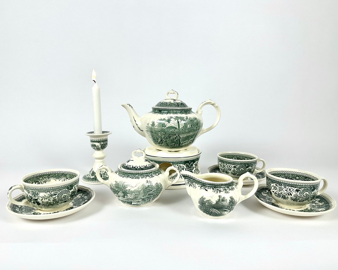Villeroy & Boch Burgenland 瓷器咖啡茶具套装 1970 年代德国 - 茶具/茶杯 - 瓷 绿色