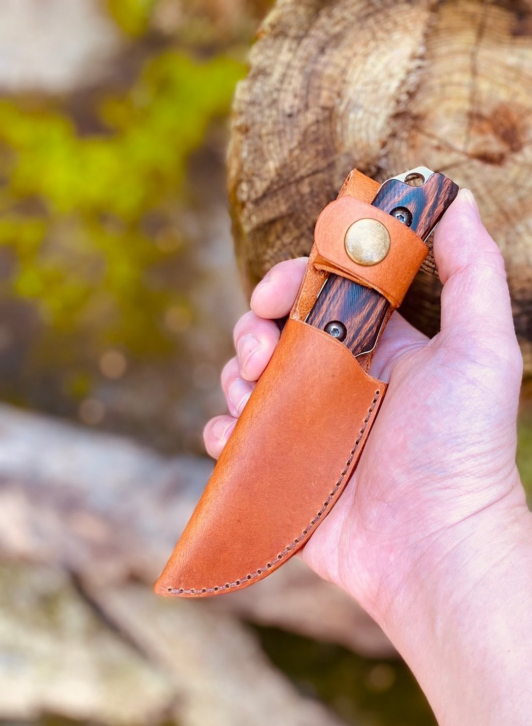 【订制款】意大利植鞣手工皮鞘(Benchmade 隐密峡谷小猎刀用) - 其他 - 真皮 黄色