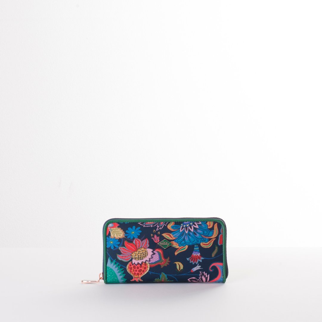 Oilily 环U型拉錬长夹 鸢尾蓝 经典花布 皮夹 单件包邮 - 皮夹/钱包 - 其他人造纤维 多色