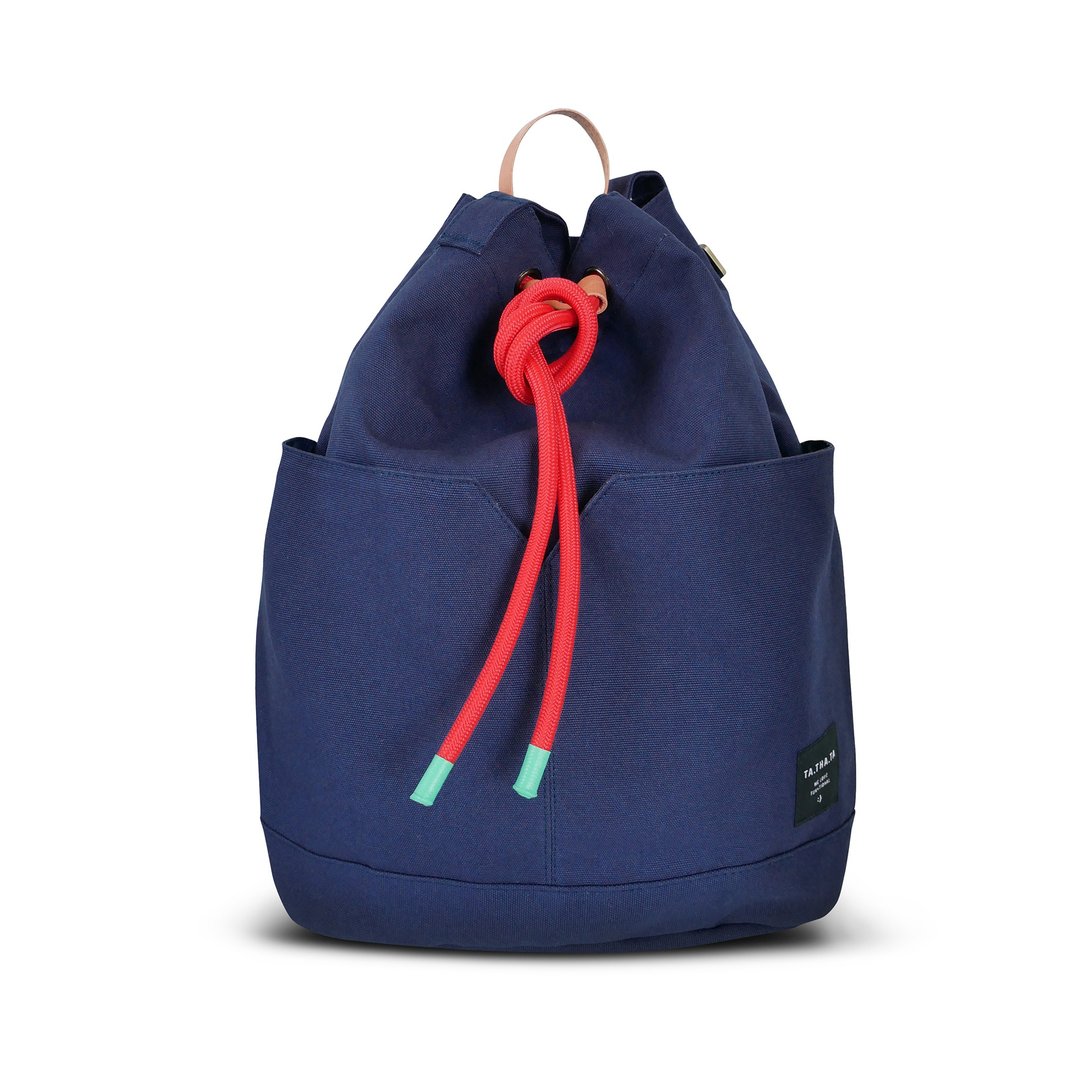 Dumpling sea backpack - 后背包/双肩包 - 棉 蓝色