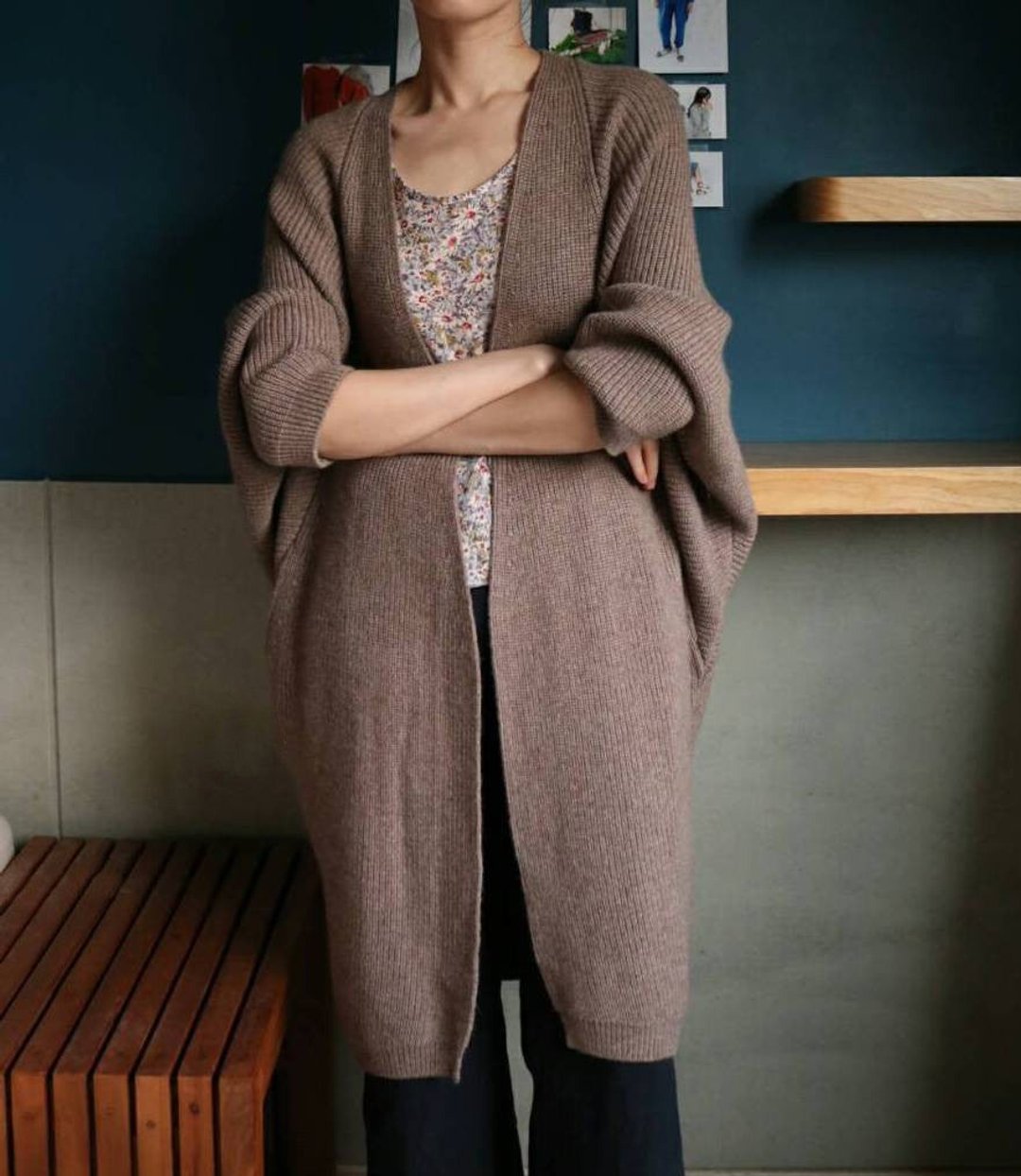 Mona Cardigan 摩卡色 喀什米尔羊毛罩衫 现货供应 - 女装针织衫/毛衣 - 羊毛 