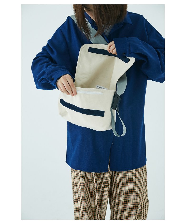 muterumours日本全棉棉籽壳 斜跨托特包 背带可调节文艺慵懒风 - 侧背包/斜挎包 - 棉．麻 