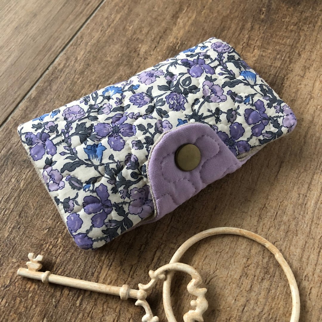 Liberty印花布。优雅的紫钥匙包 - 钥匙链/钥匙包 - 棉 多色