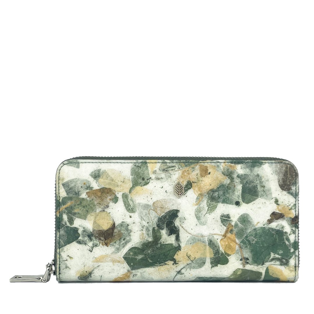 Zip Around Wallet - Camouflage, Turquoise - 皮夹/钱包 - 植物．花 多色