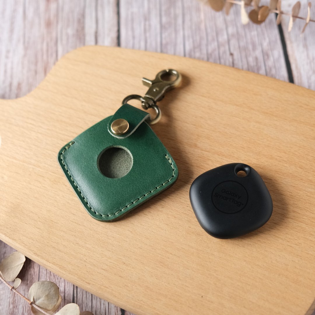 Samsung Galaxy SmartTag 蓝牙智慧防丢器 皮套  airtags 磁扣套 - 钥匙链/钥匙包 - 真皮 多色