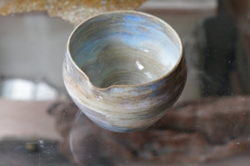 手拉坏油画风花莲山峦景致陶碗/茶海/片口 - 茶具/茶杯 - 陶 多色