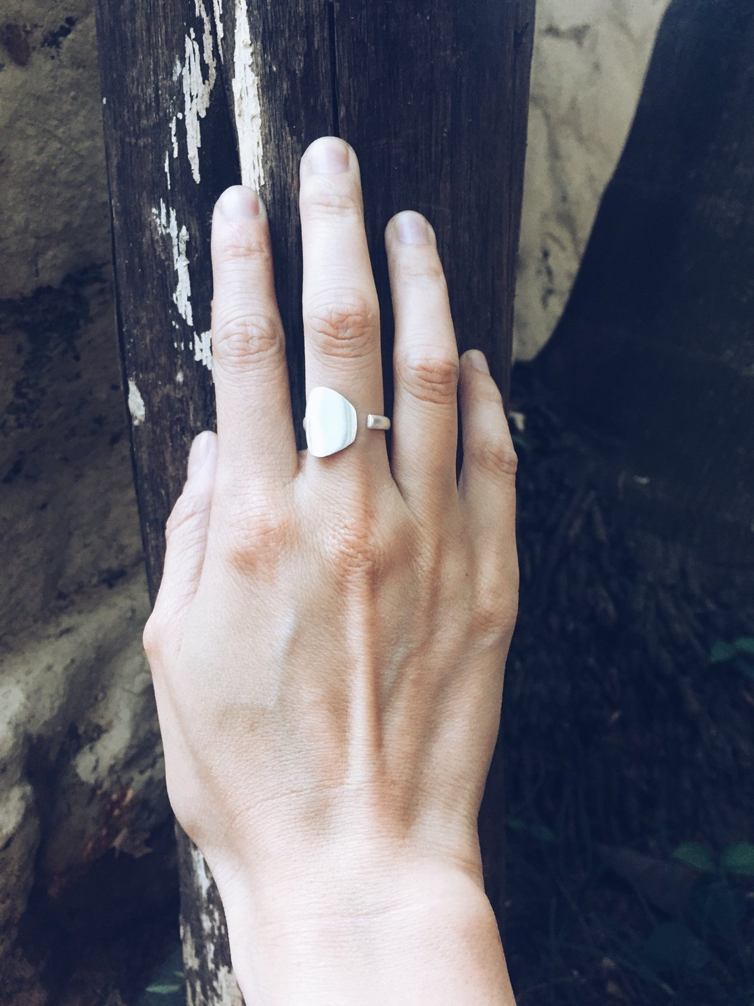 Organic contemporary open ring, open petal ring, silver ring, open silver ring, - 戒指 - 银 银色