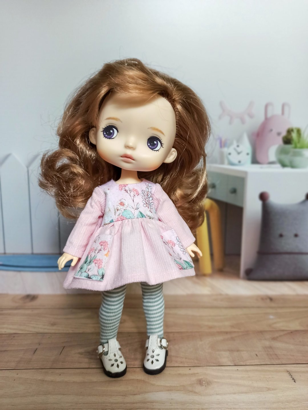 Dress  + knitted tights for Xiaomi monst, Holala - 玩具/玩偶 - 棉 