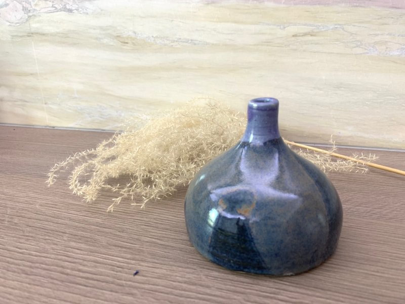 小陶器-蓝-圆圆-胖 - 花瓶/陶器 - 陶 蓝色
