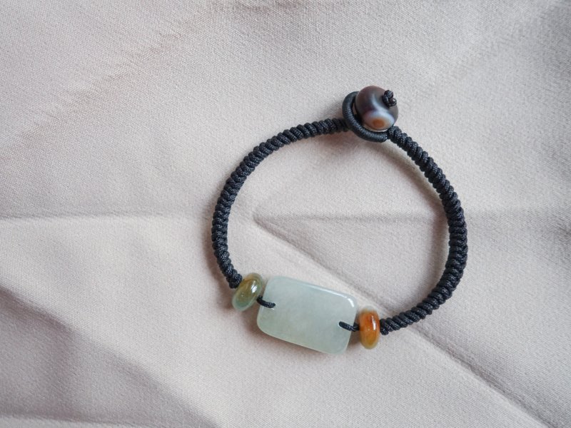 几何三彩翡翠结绳手链・缅甸玉 ・天然石・玛瑙 - 手链/手环 - 玉石 