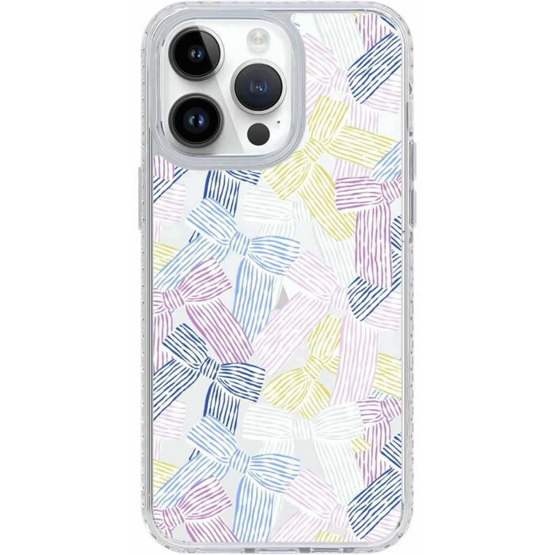 条纹蝴蝶结iPhone Samsung Fold/Flip6气垫防摔/标准/镜面手机壳 - 手机壳/手机套 - 塑料 多色