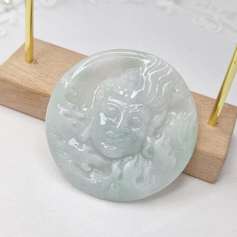 镯心料天空蓝一念之间吊坠 | 天然缅甸玉A货翡翠 - 项链 - 玉石 