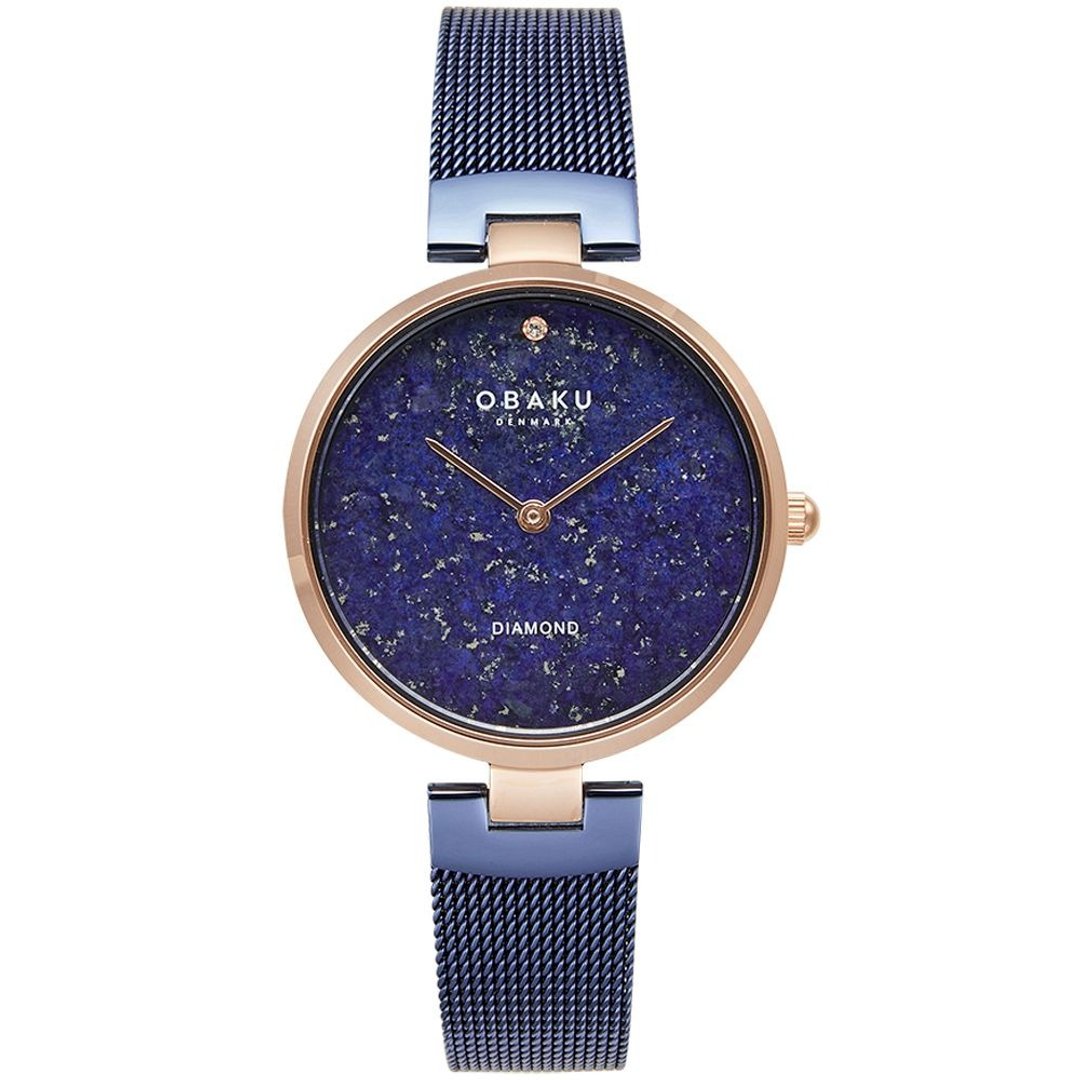 OBAKU 涡旋几何时尚腕表 蓝X金- V256LXHVLML-32mm - 女表 - 不锈钢 多色