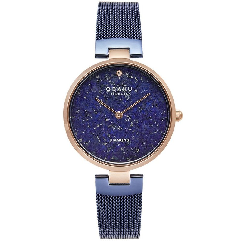 OBAKU 涡旋几何时尚腕表 蓝X金- V256LXHVLML-32mm - 女表 - 不锈钢 多色