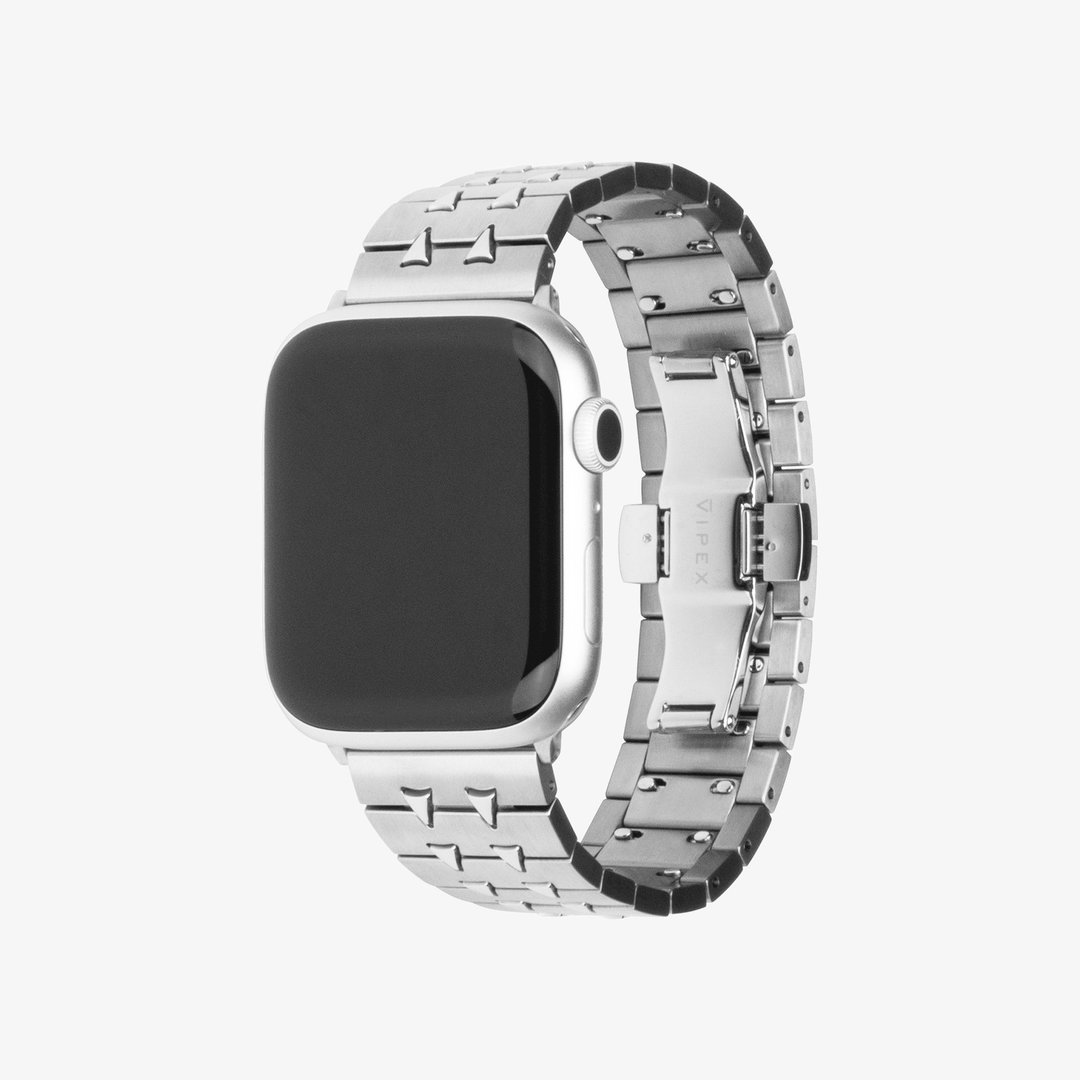 香港设计 VIPEX Gent Cobra - 钛金属 Apple Watch 表带 - 钛银 - 表带 - 贵金属 银色