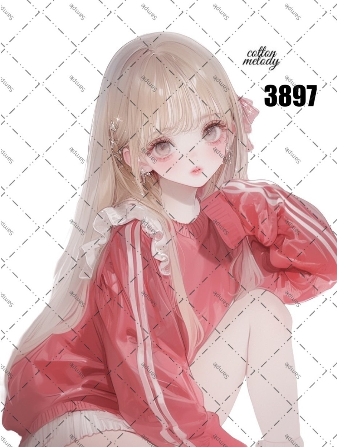original sticker no.3897 人物贴纸 原创贴纸 原创人物贴纸 装饰贴纸 cotton melody - 贴纸 - 纸 