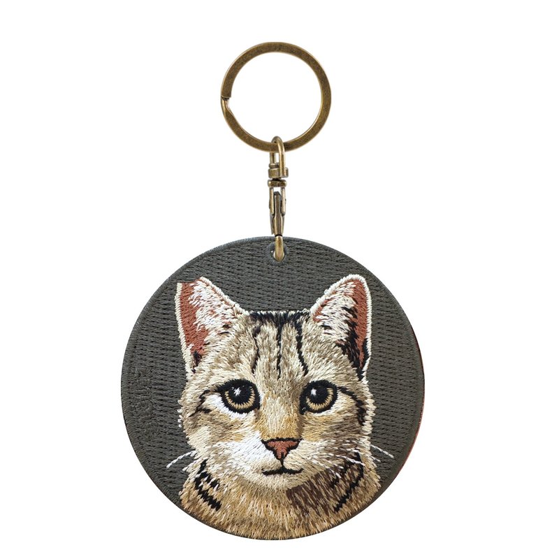 EMJOUR 双面刺绣吊饰 -我是浪浪(虎斑猫) | 仿真刺绣 - 吊饰 - 绣线 