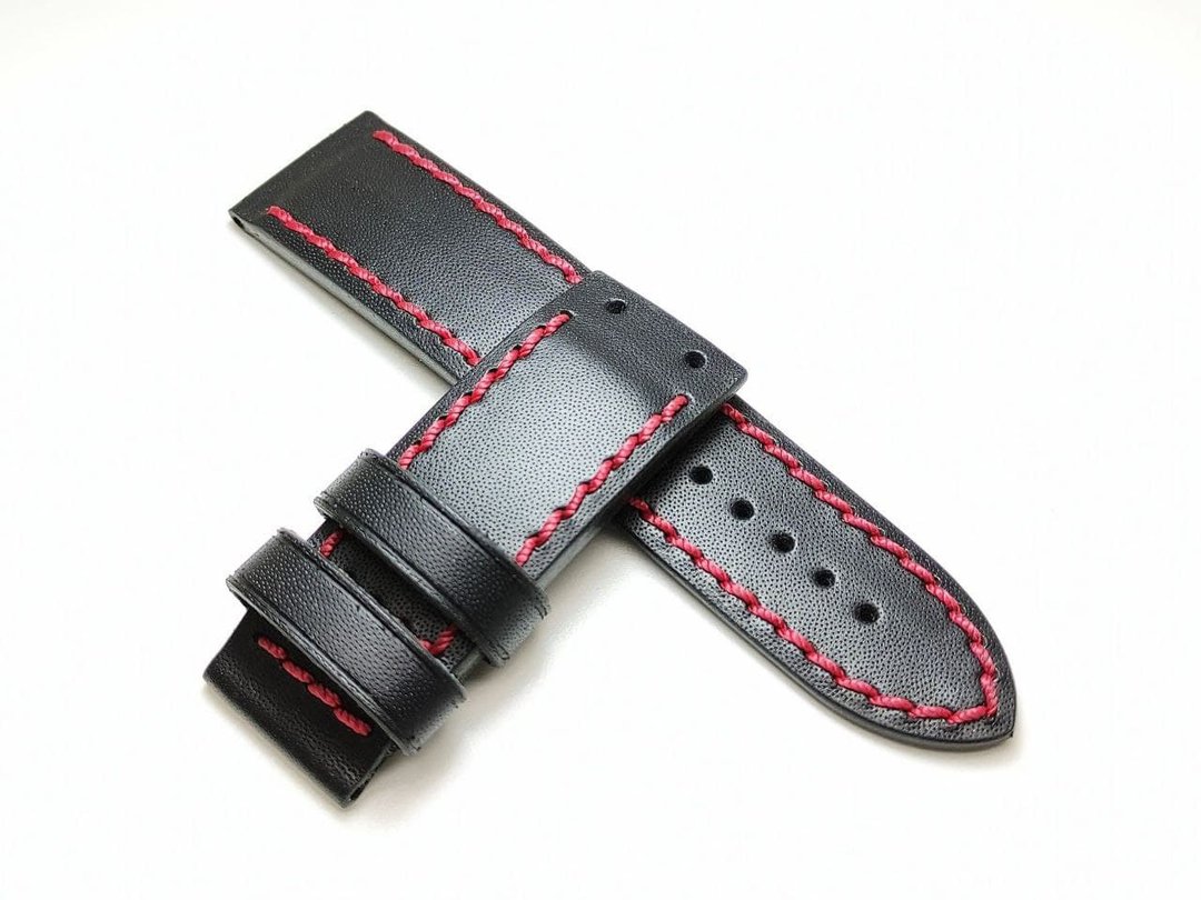 Black watch strap for U-boat Classico watch band - 表带 - 真皮 黑色
