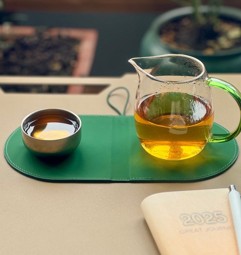 【带我旅行】T-PAD磁吸折叠收纳茶垫 - 茶具/茶杯 - 人造皮革 绿色
