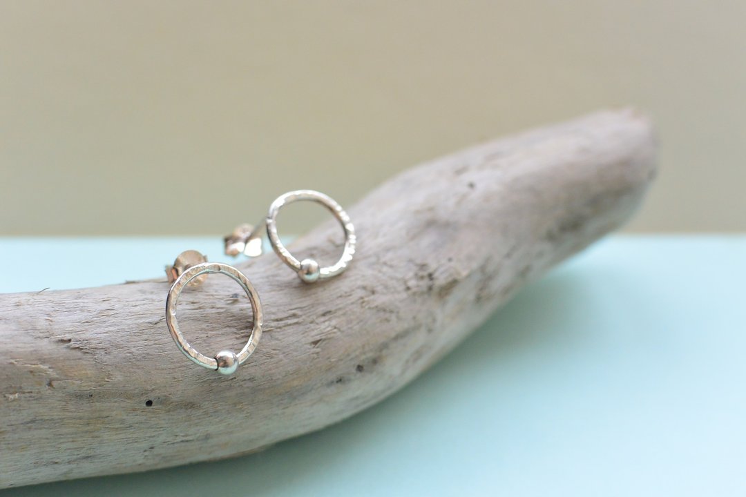 追寻的轨道- 纯银耳环 925 silver earrings - 耳环/耳夹 - 其他金属 银色