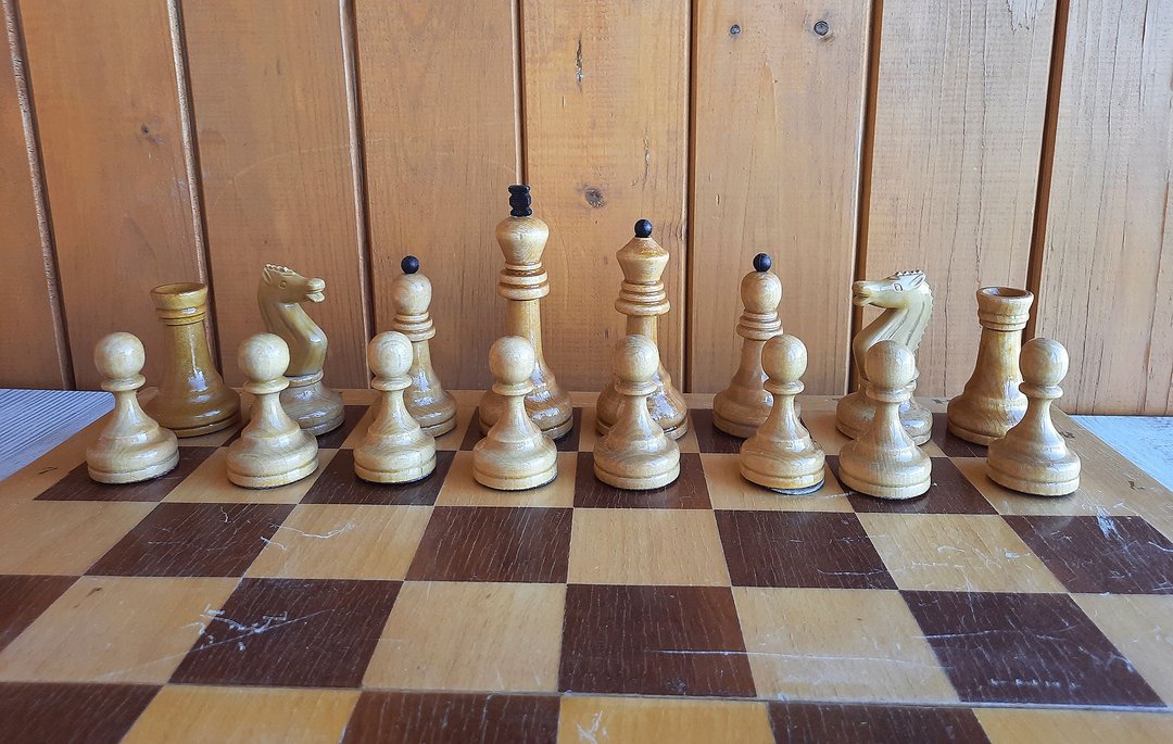 Grossmeisterskie Soviet weighted big chess set 1980s Grandmaster made in USSR - 桌游/玩具 - 木头 