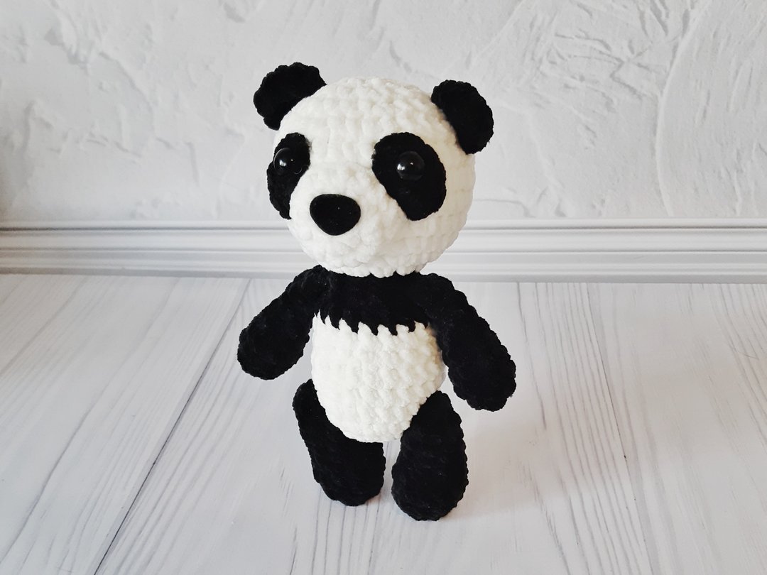 Stuffed panda bear toys | crochet panda toy - 玩偶/公仔 - 聚酯纤维 白色