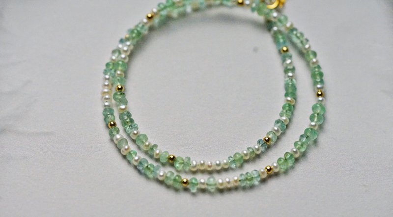 纯手工制作进口14K包金祖母绿宝石项链手链两用款 - 手链/手环 - 宝石 多色