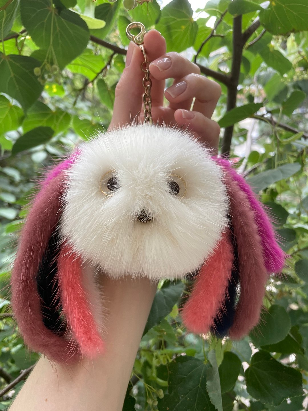 Handmade keychain / Cute pom pom keychain / Bag charm / Rabbit fur pendant - 钥匙链/钥匙包 - 其他材质 多色