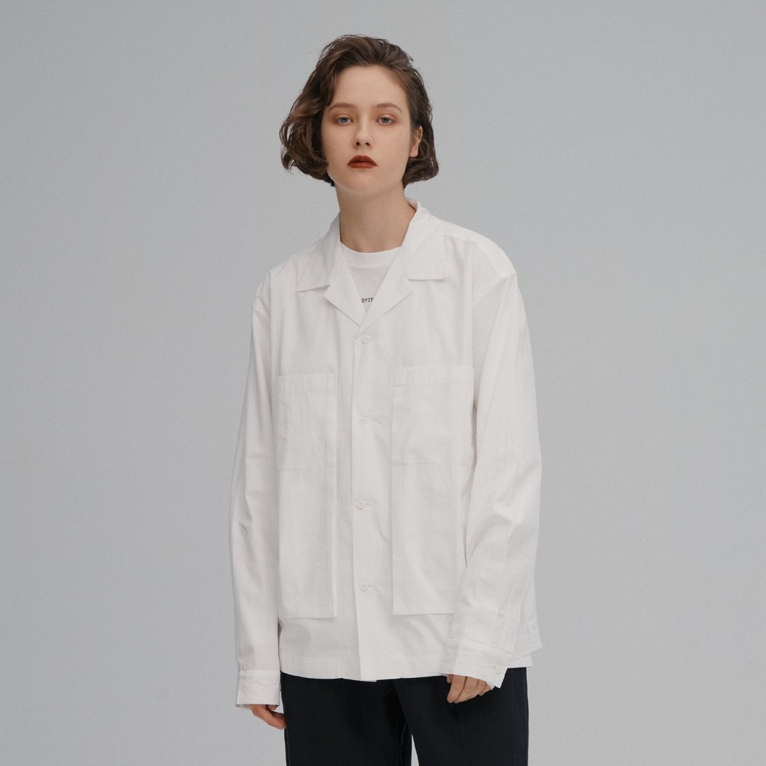DYCTEAM - Symbiosis - Patch pocket shirt (white) - 男装衬衫 - 棉 白色