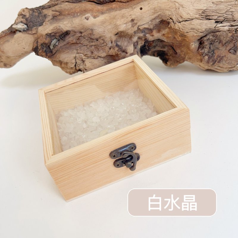 水晶消磁净化盒-原木方形 - 摆饰 - 水晶 