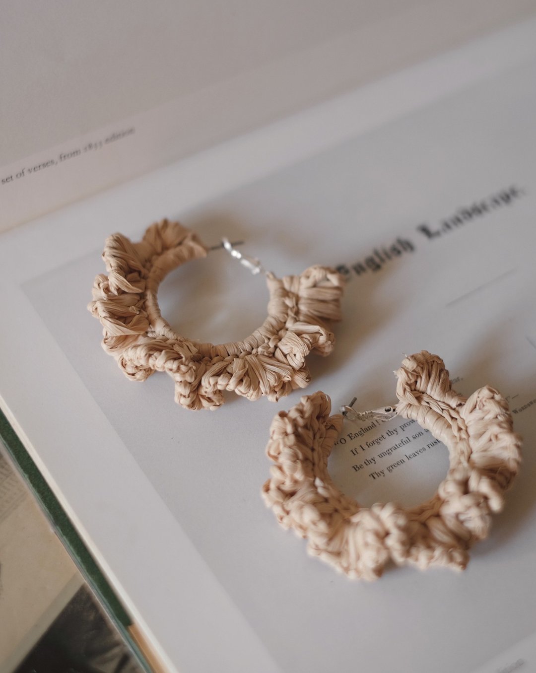 Raffia earrings - 耳环/耳夹 - 环保材料 