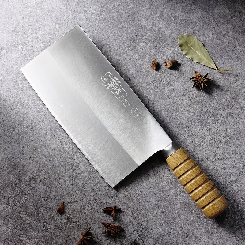 叶添-木柄系列 传统菜刀-中式片刀 六寸 - 菜刀/刀架 - 其他金属 