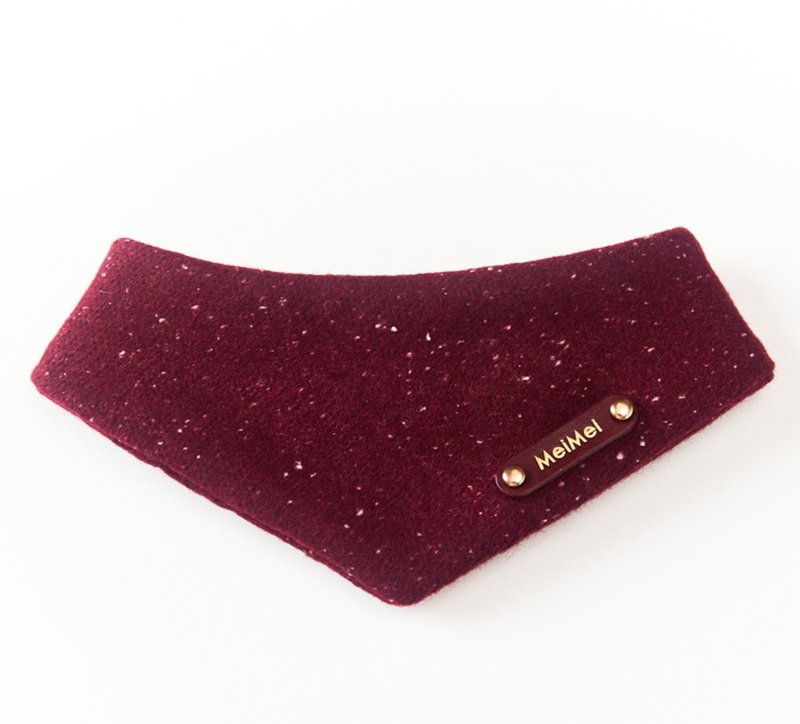 【手工三角巾】圣诞雪花/可定制名稱/羊毛宠物项圈围脖 - 其他 - 其他材质 红色