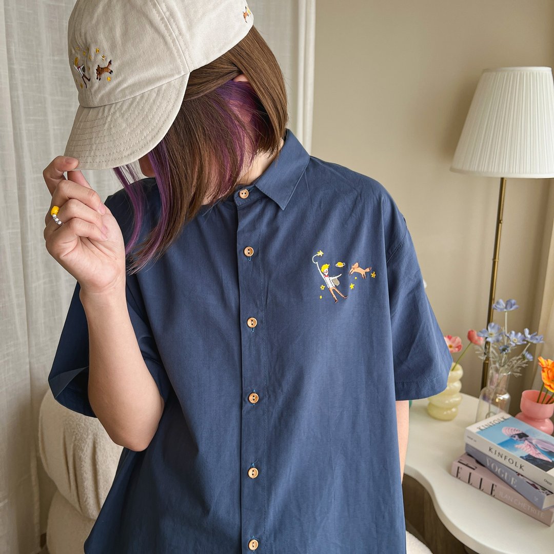TaTar Shirt 衬衫  Blue 蓝色的 - 女装衬衫 - 棉 蓝色