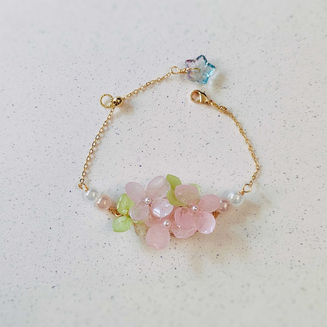 安娜绣球花/花团人鱼泡泡/14K包金链/手链/女生饰品/送礼 - 手链/手环 - 其他金属 