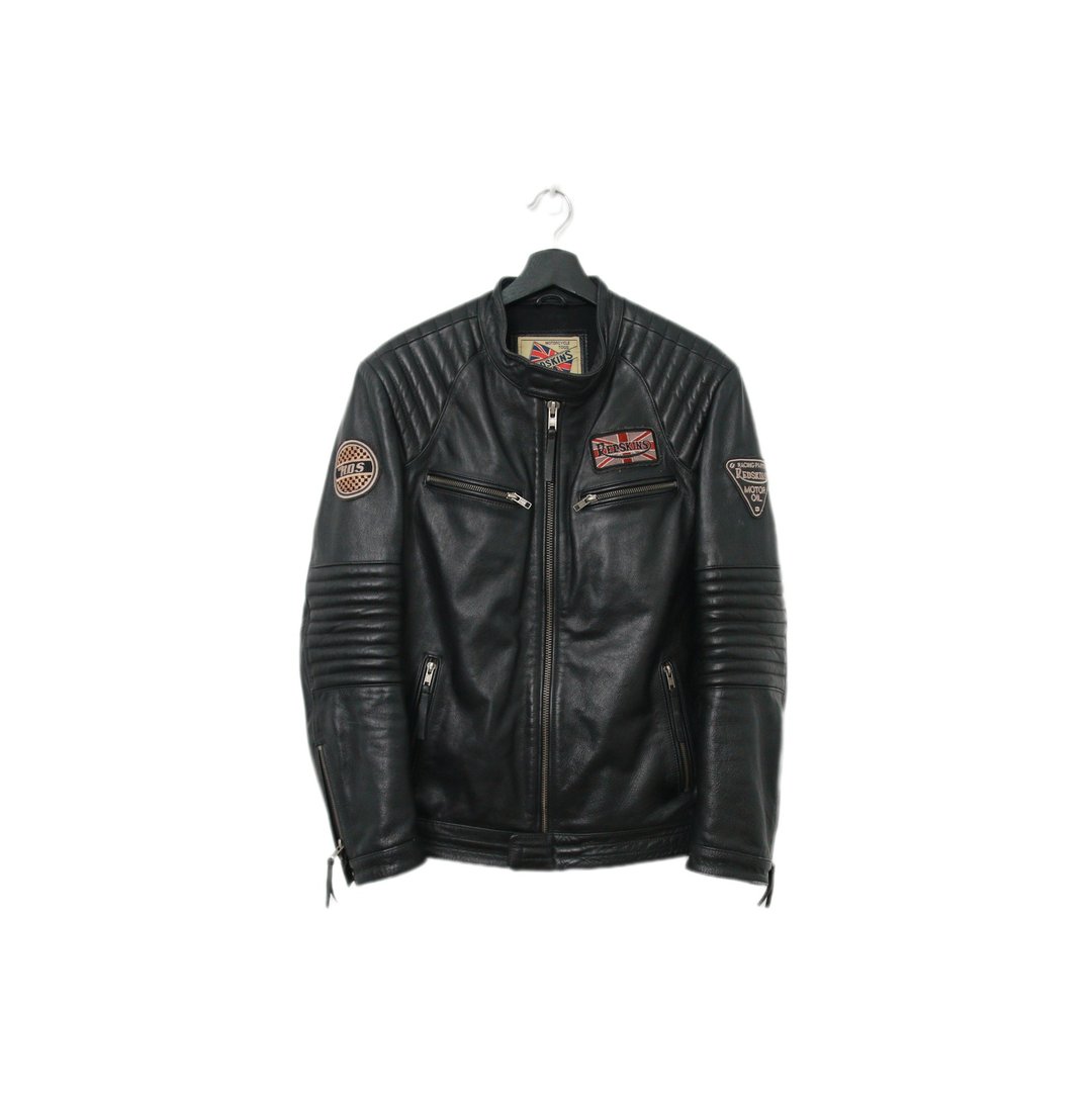 Back to Green-皮衣外套 庞克机车L-08//vintage Leather Jacket - 男装外套 - 真皮 